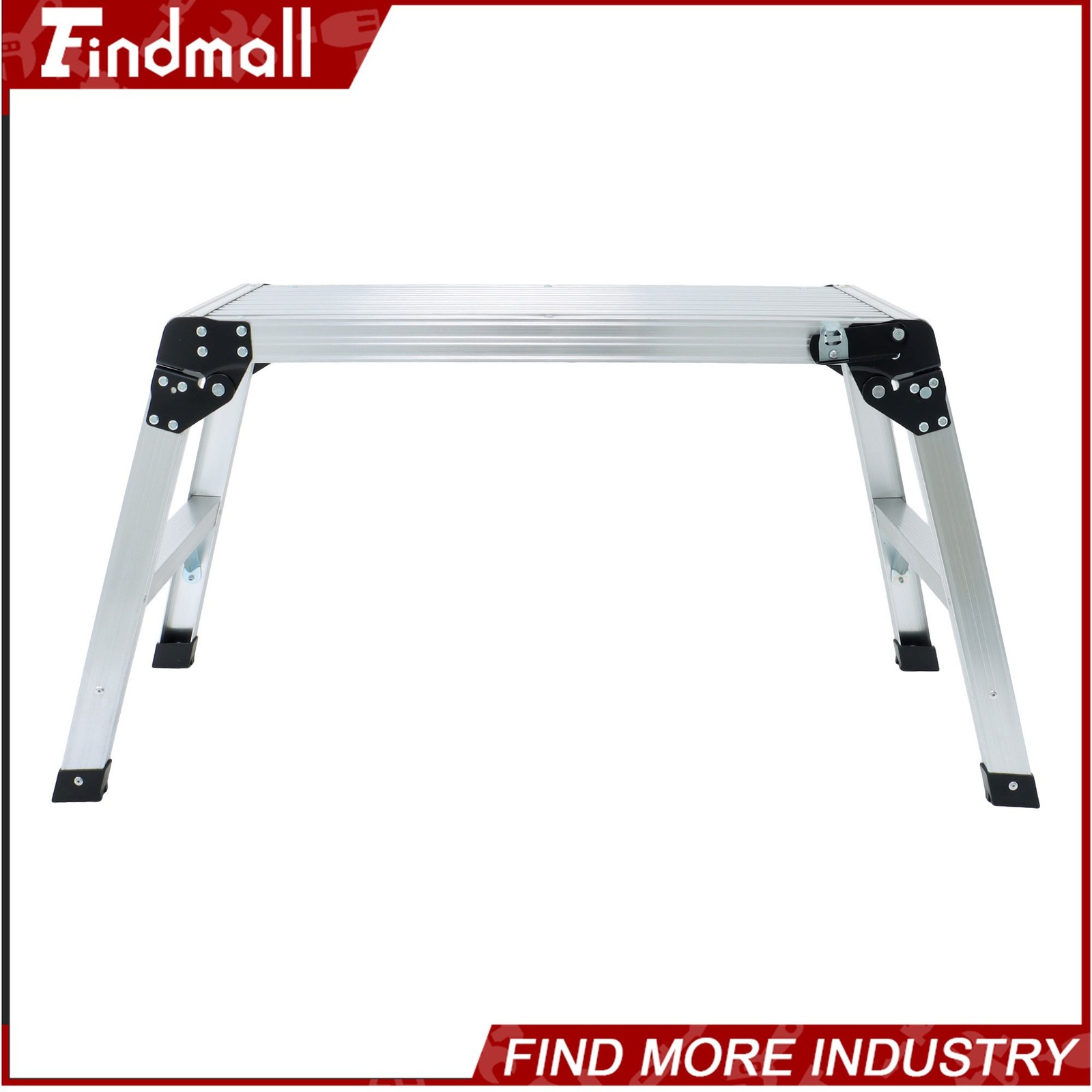 Findmall Aluminum Step Stool Non-slip Folding Work Platform 330lb Drywall Ladder