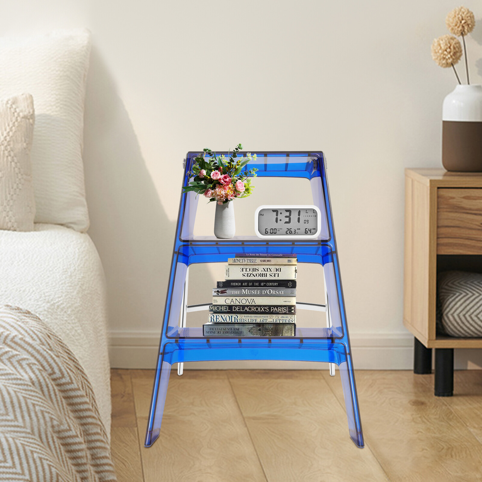Folding Step Stool, Step Stools for Adults, 3-Step Ladder Folding Step Stool