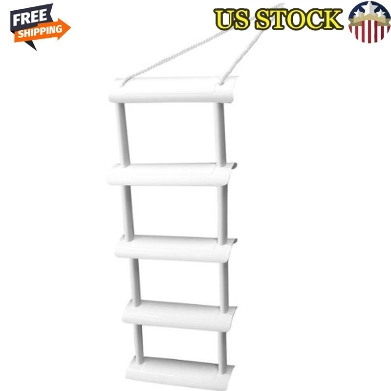 Folding Rope Ladder Boats Deep Docks Corrosion Resistant Durable Access Home New