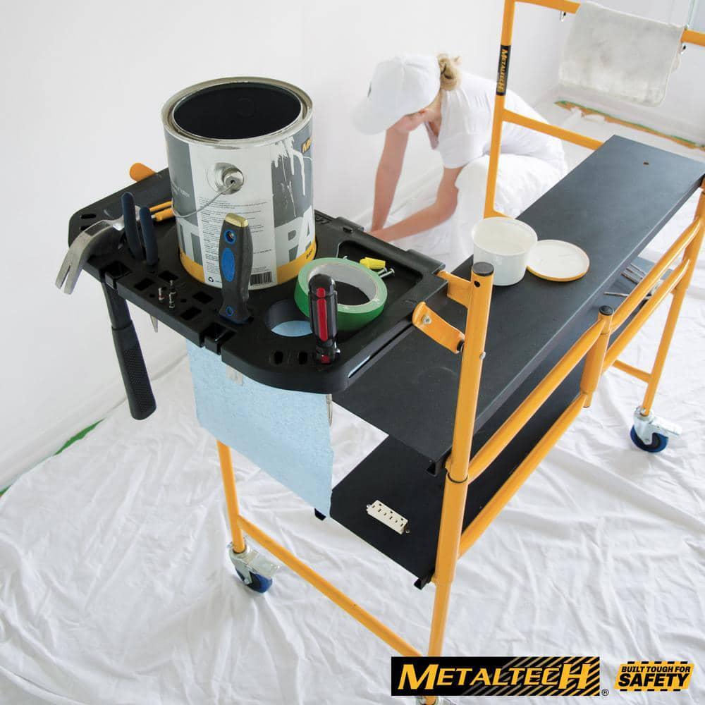 Mini Scaffold Platform Wheels Tool Shelf 500 lbs. Capacity 4.1 ft L x 3.8 ft. H