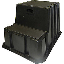 2 Step Nestable Plastic Step Stand – Black 25-3/4″W x 32-3/4″D x 20-1/2″H