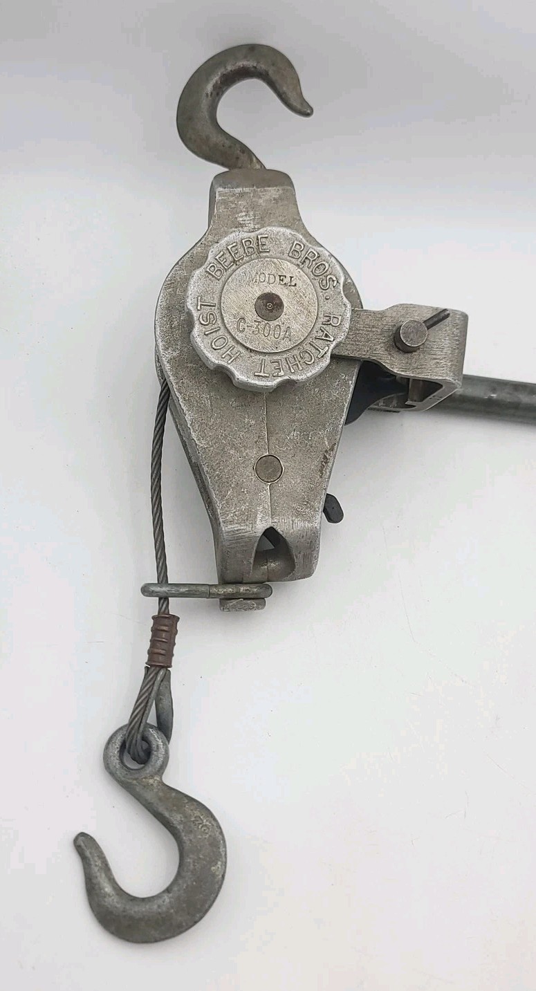 Beebe Bros C-300A Ratchet Hoist Cable Puller Come Along 1500 lb Capacity