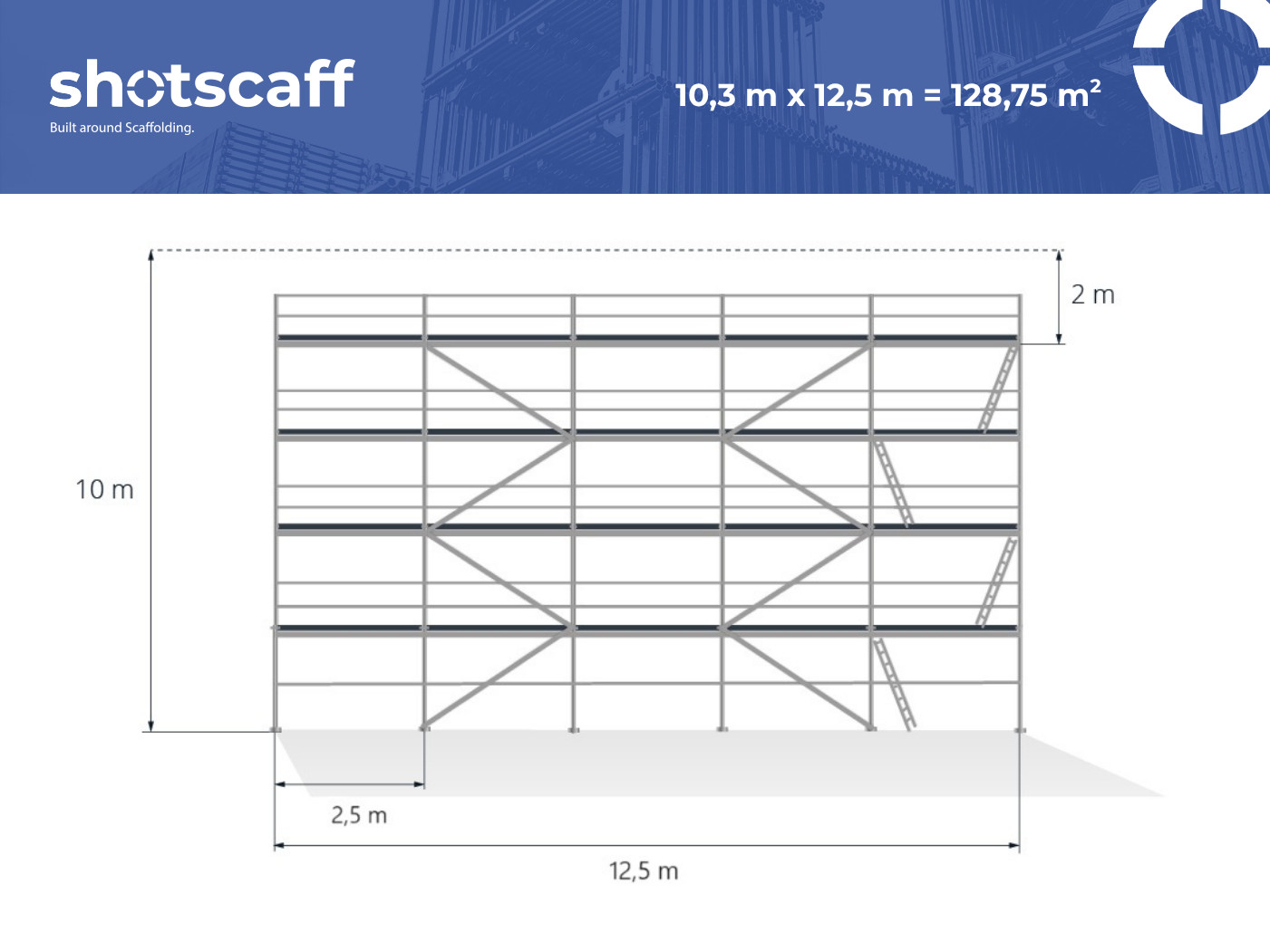 TOP QUALITY 125qm Alu-scaff 74 scaffolding aluminum scaffolding