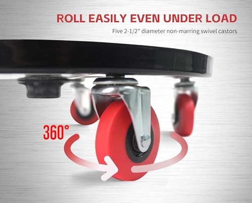 MaxWorks 80771 Pneumatic Roller Seat Creeper – 300 lb Capacity – Adjustable Heig