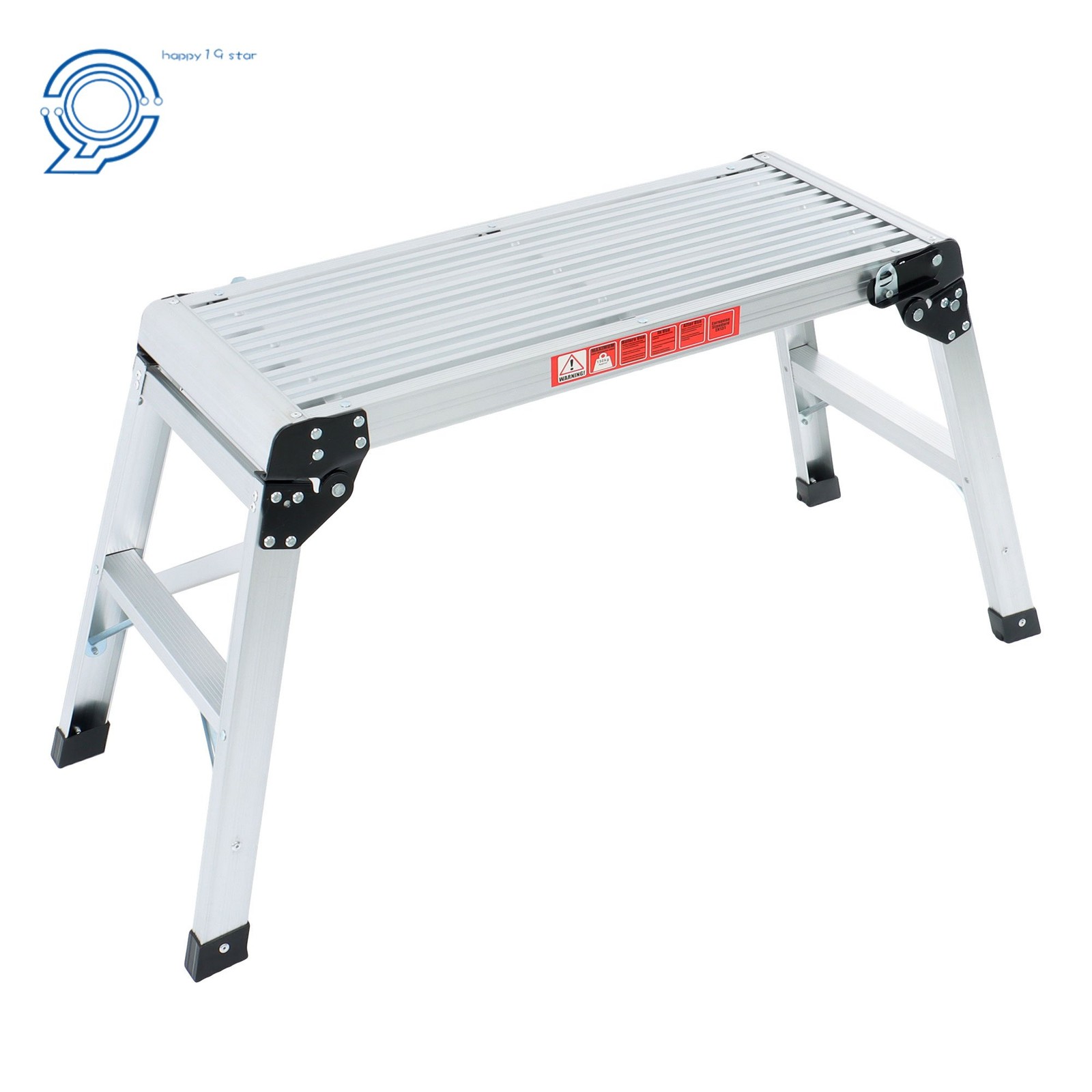 330lbs Aluminum Work Platform Ladder Drywall Folding Step Stool Non-slip Bench