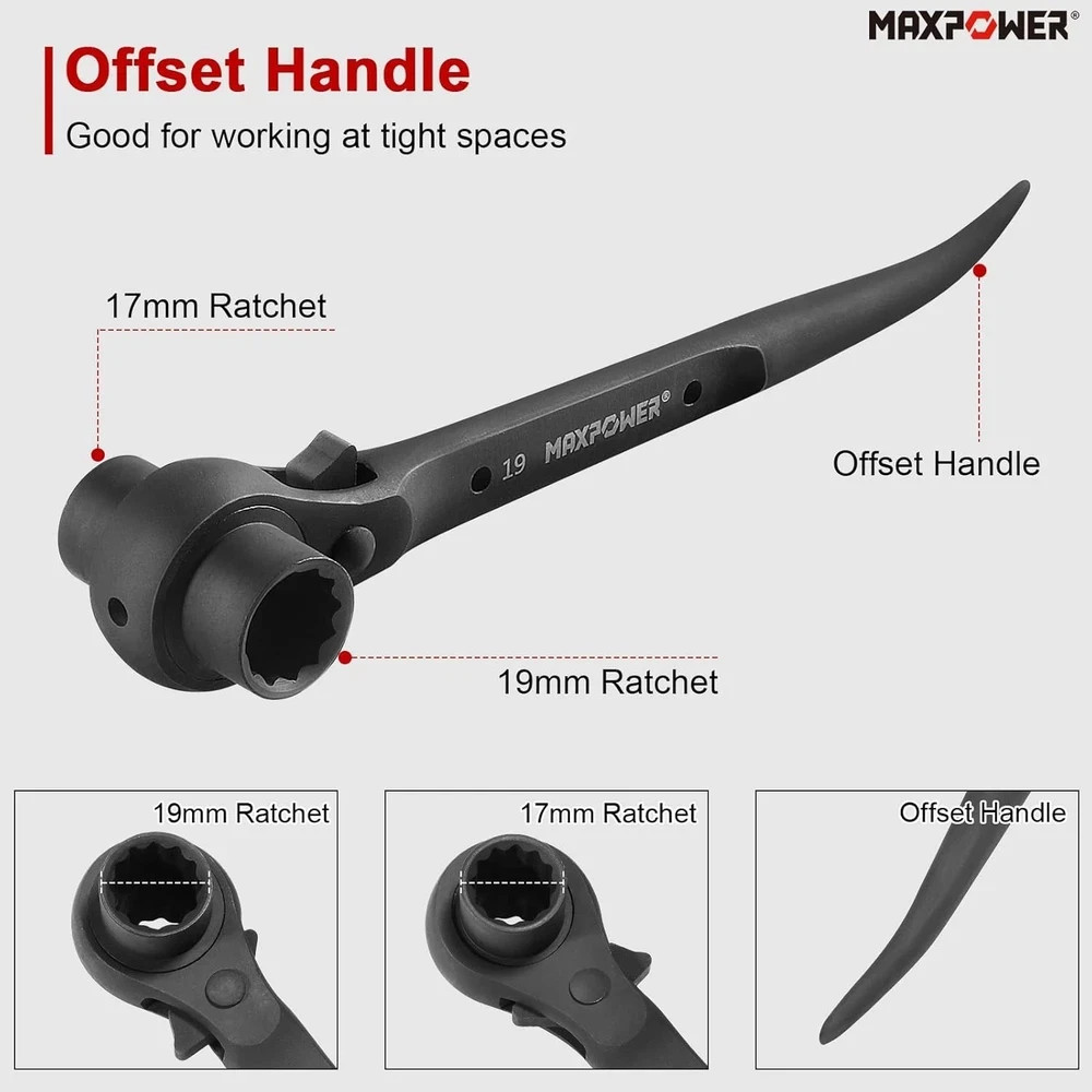 Alloy Steel Scaffold Wrench Set: 2PCS Dual Socket for Fasteners & Scaffolding