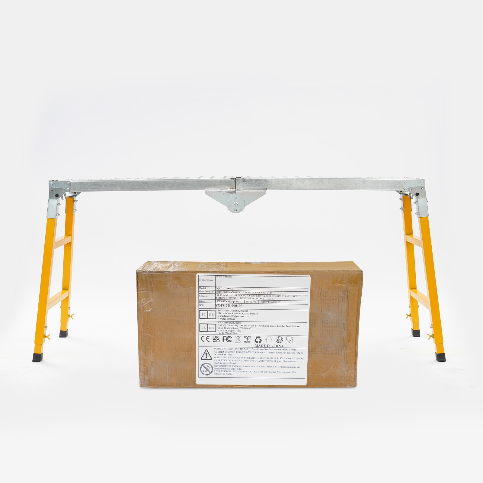 Portable Work Platform Adjustable Q235 Steel With Folding Legs Garage/office
