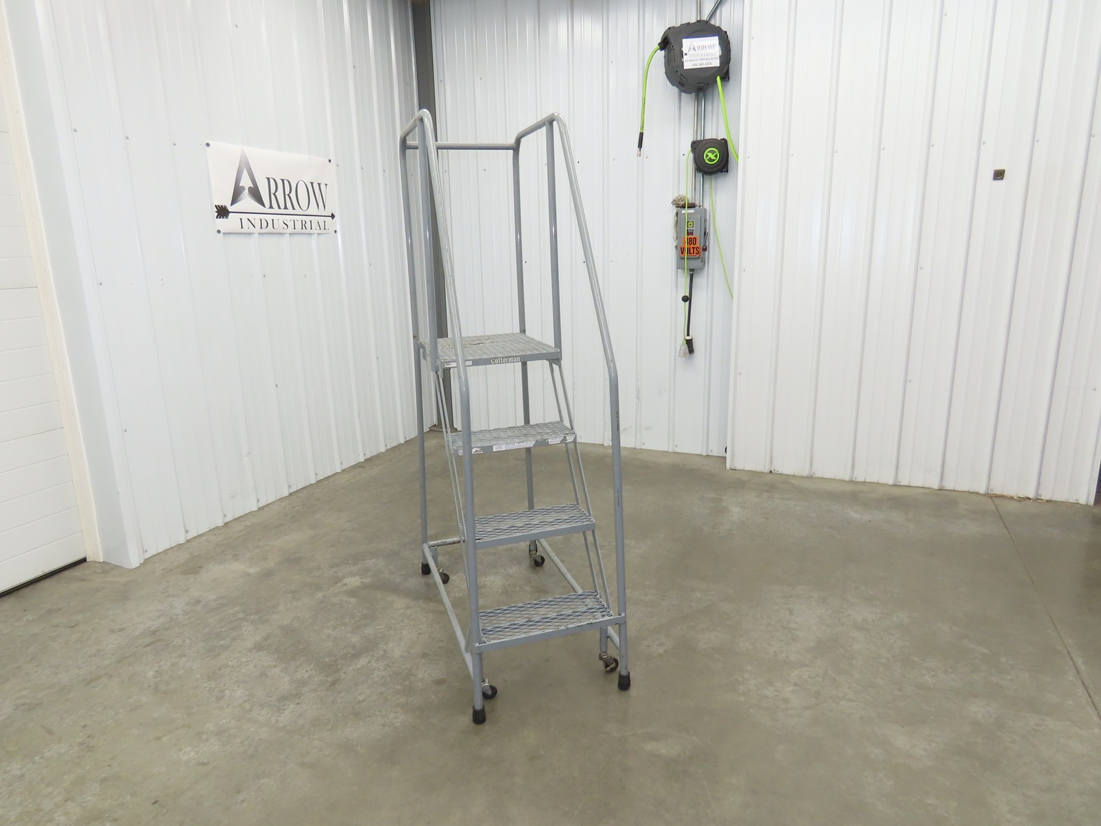 Cotterman Rolling Ladder Narrow Aisle 4 Step 24″ Platform 40″ Top Step