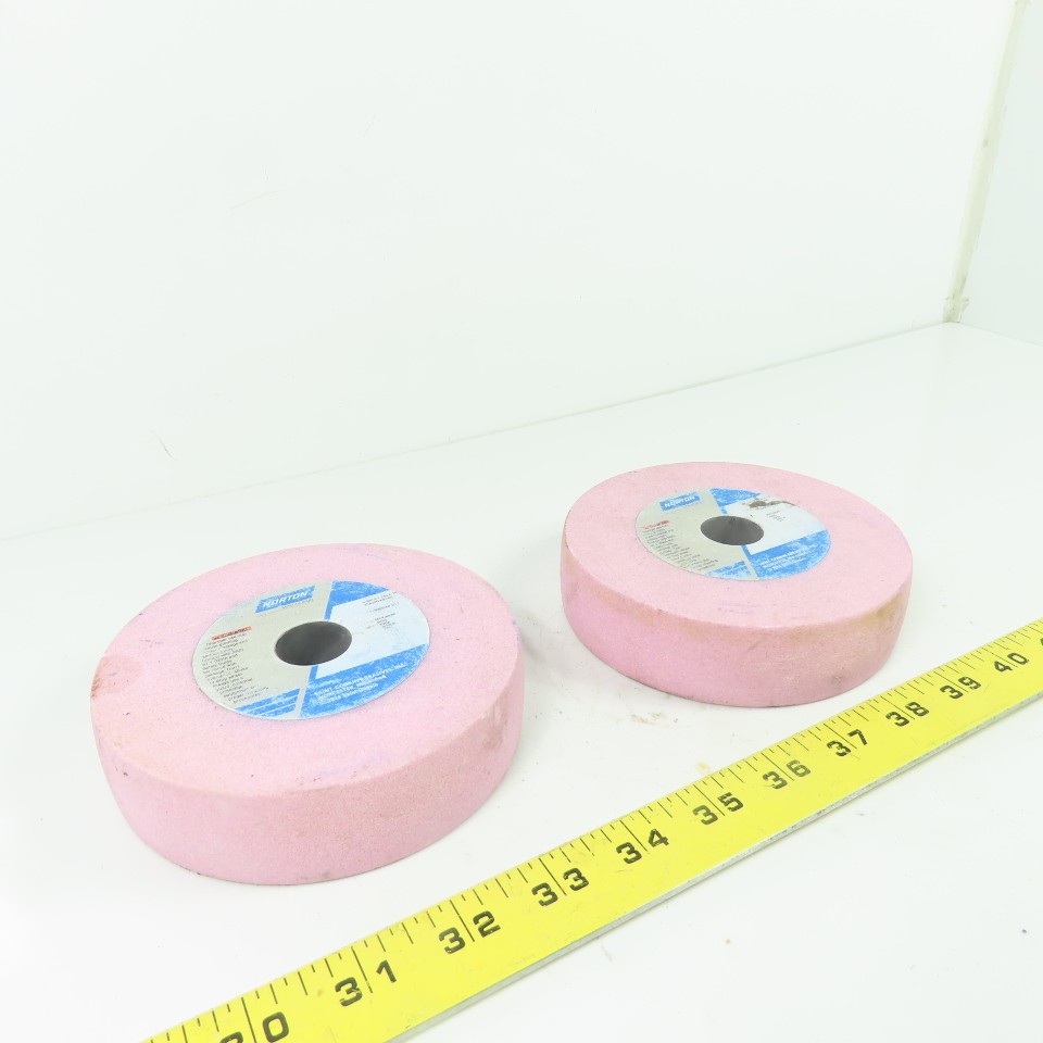 Norton 25A100-K8VBE Pink Vitrified Grinding Wheels 5″x 1.25″x .75″ Lot Of 2
