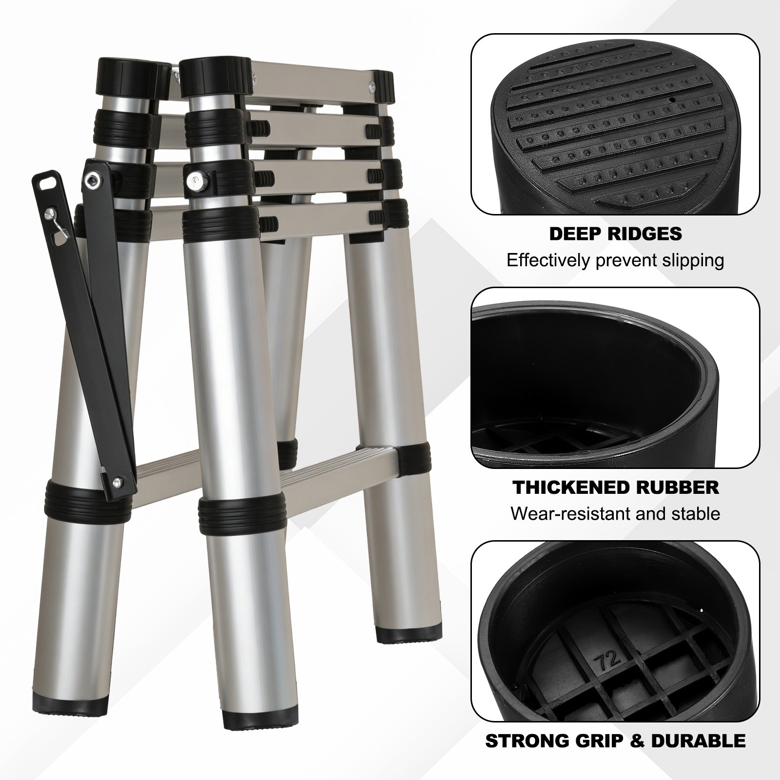Ladder Non Slip Feet Mat (70.5mm ID), Rubber Round Step Ladder Foot