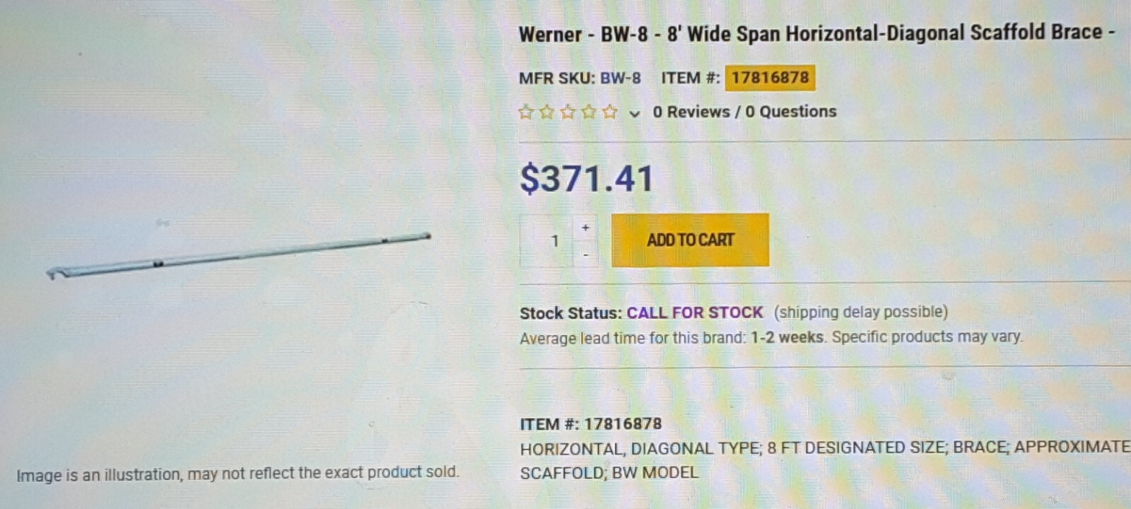 Used Werner Aluminum Scaffolding, being sold as one lot