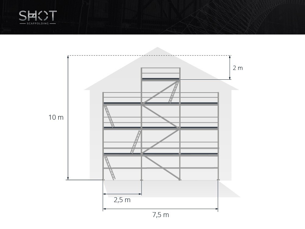 10×7.5m gable scaffolding aluminium scaffolding scaffolding gable wall