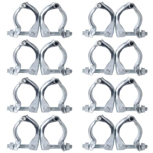 Scaffolding Couplers 8 Pack – Swivel Clamps for 1.65-1.9″ OD Tubes, Heavy Duty