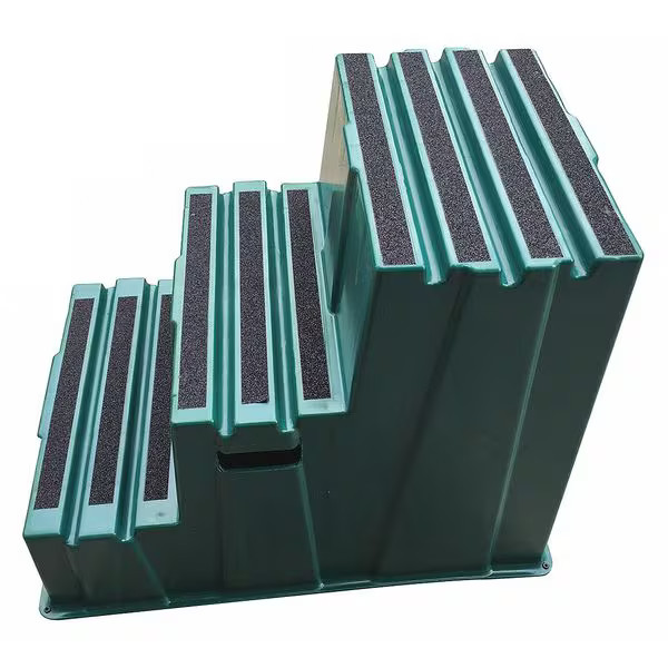 Box Step, 3 Steps, 500 lb Load Capacity, 28 3/4 in Overall Height, Plastic,