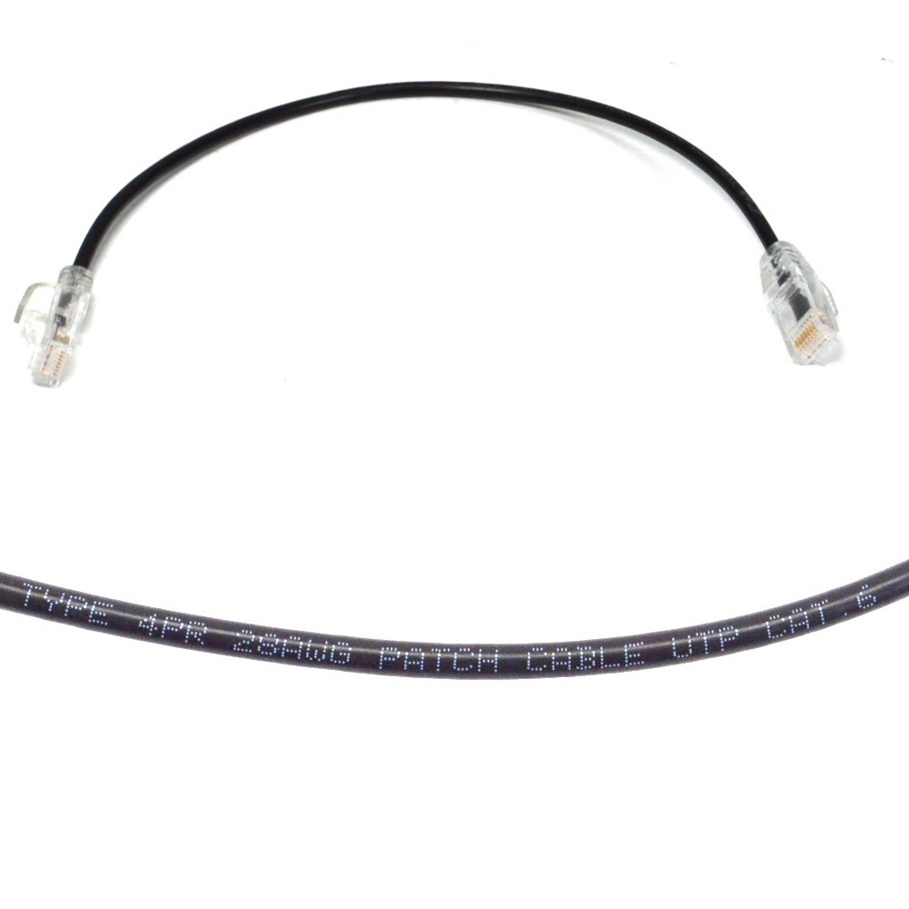 (100) NEW Black 1FT UTP Cat 6 Slim 12″ Ethernet Patch Cable 28AWG Type 4PR