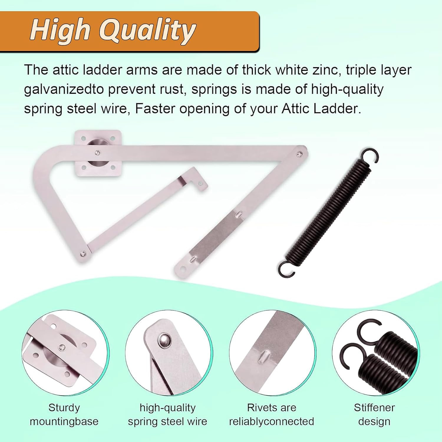 Replacement Attic Ladder Hinge Arm Kit for Werner Models | Mk 1-5, A2208, A2210,