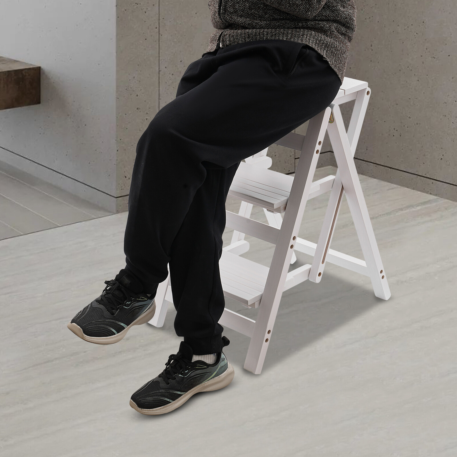 Trapezoidal Step Stool, 3 Step Ladder, Folding Step Stool 22.44*16.33*25.6in