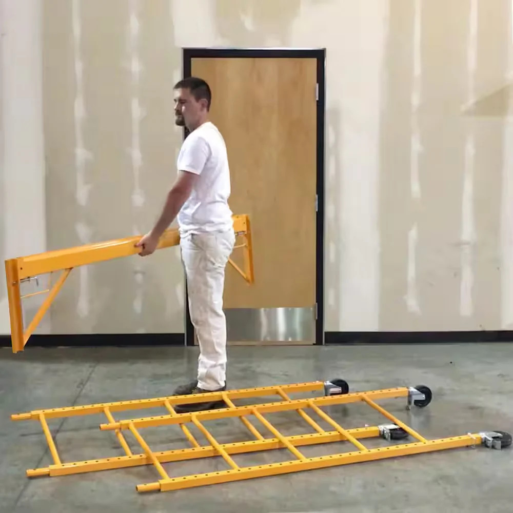PRO-SERIES 6x6x2.4ft Baker Drywall Scaffold 1000lb Rolling Work Platform