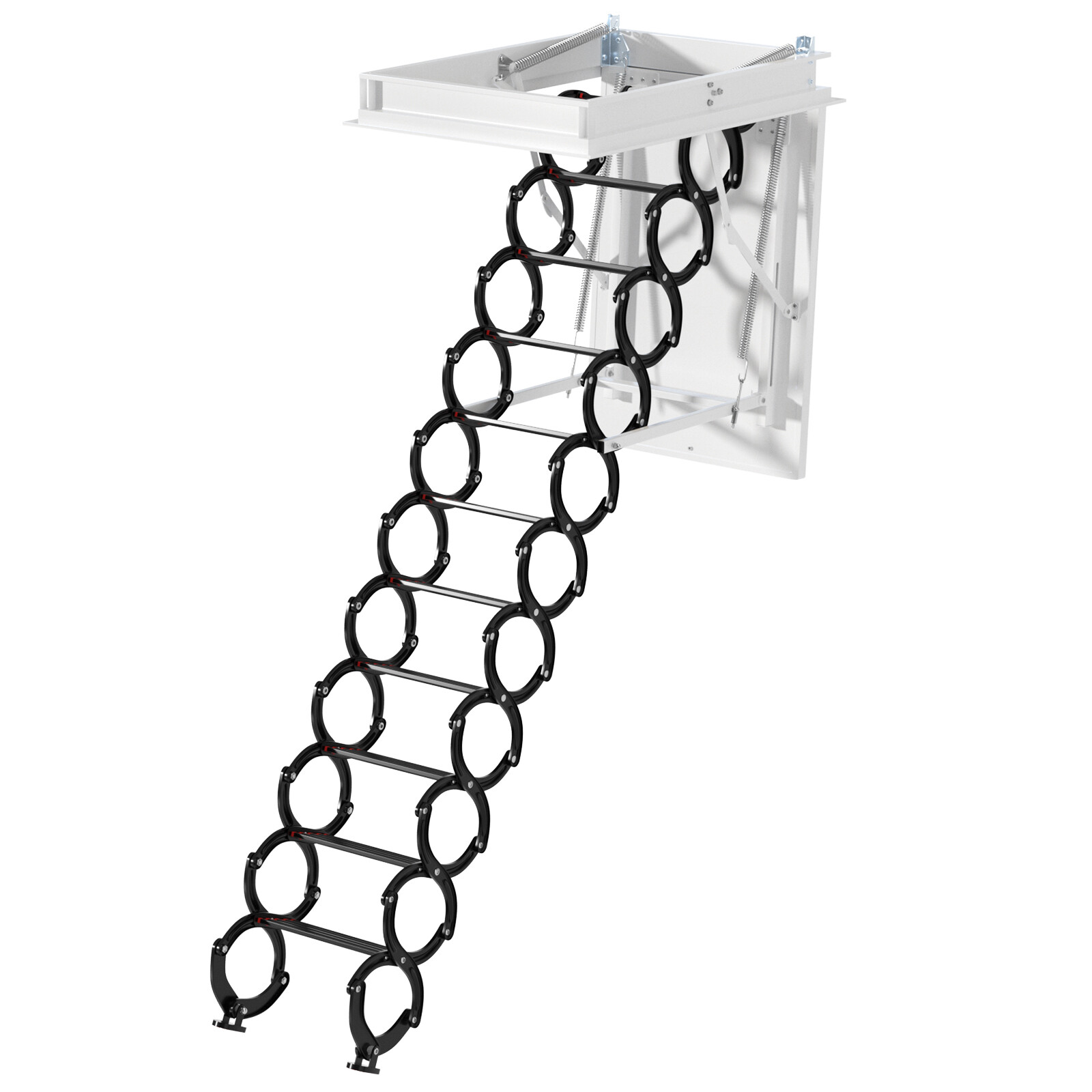 Upgraded 11 Steps 3m Loft Wall Folding Pulldown Attic Ceiling Ladder 39.4*27.6″
