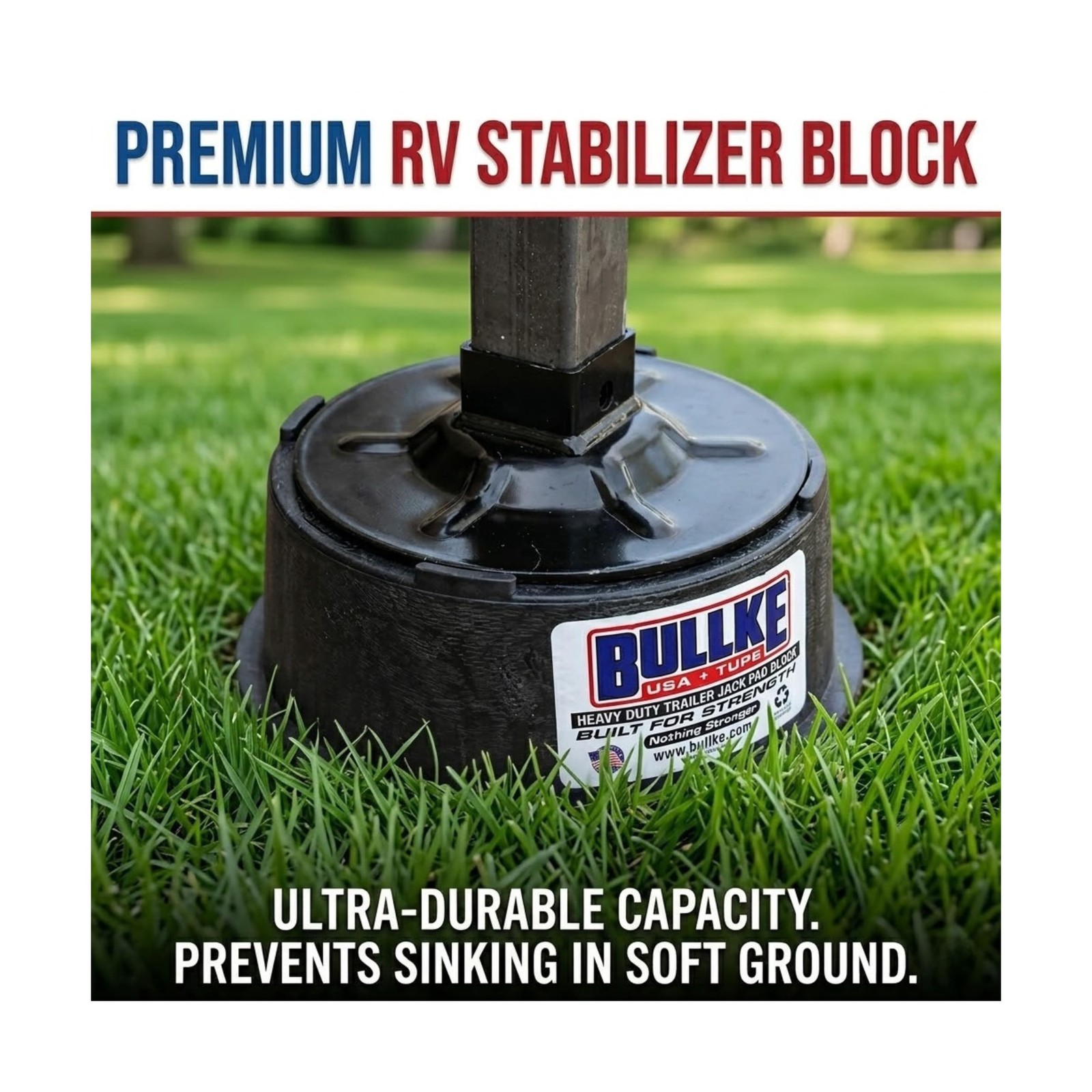 BULLKE Trailer Jack Blocks 4-Pack, USA-Made Heavy Duty RV Leveling Blocks, St…