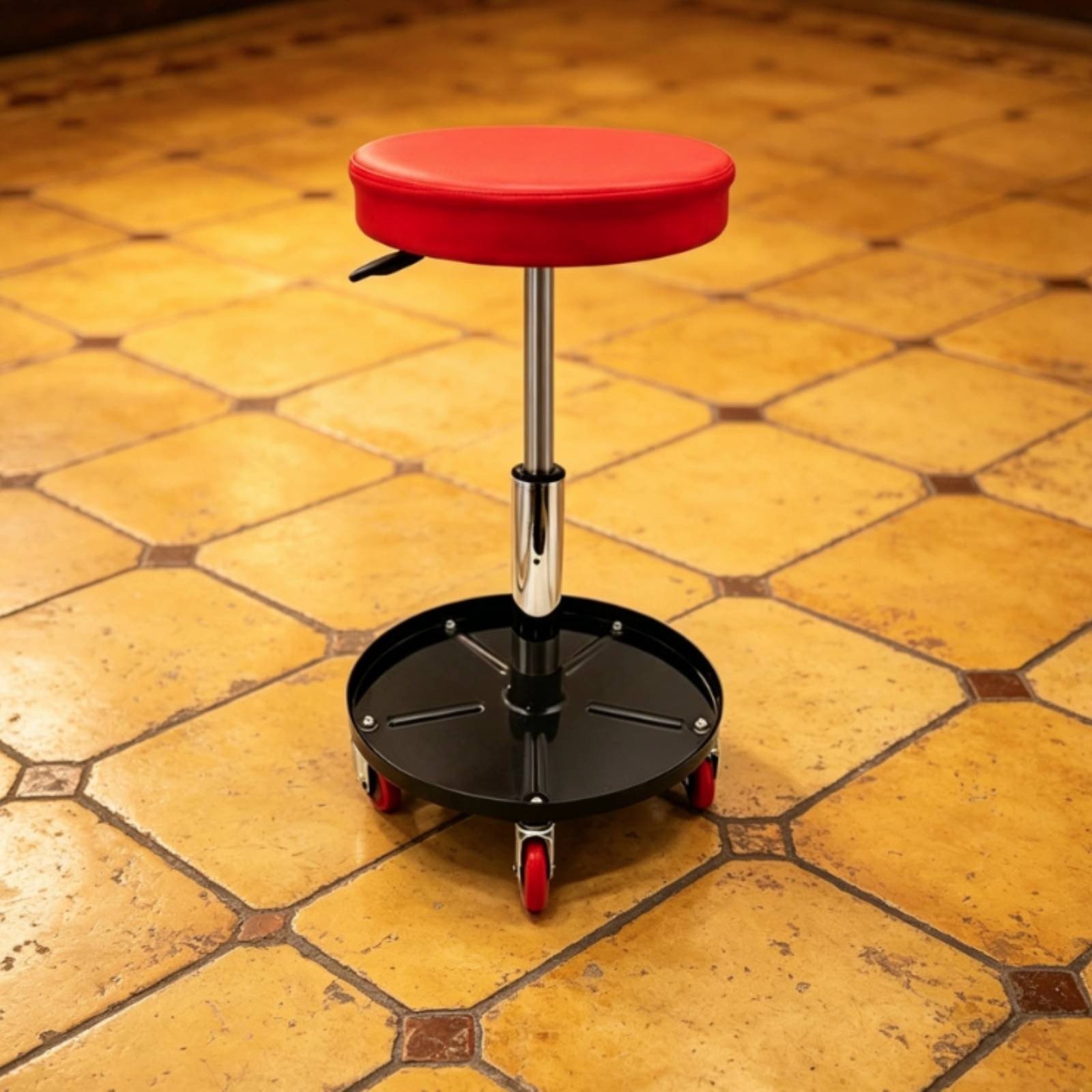 Rolling Mechanic Stool Rotating Casters Adjustable Mechanic Stool for Mechanics