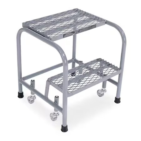 Cotterman 1002N1818a1e10b3c1p1 20 In H Steel Rolling Step, 2 Steps, 450 Lb Load
