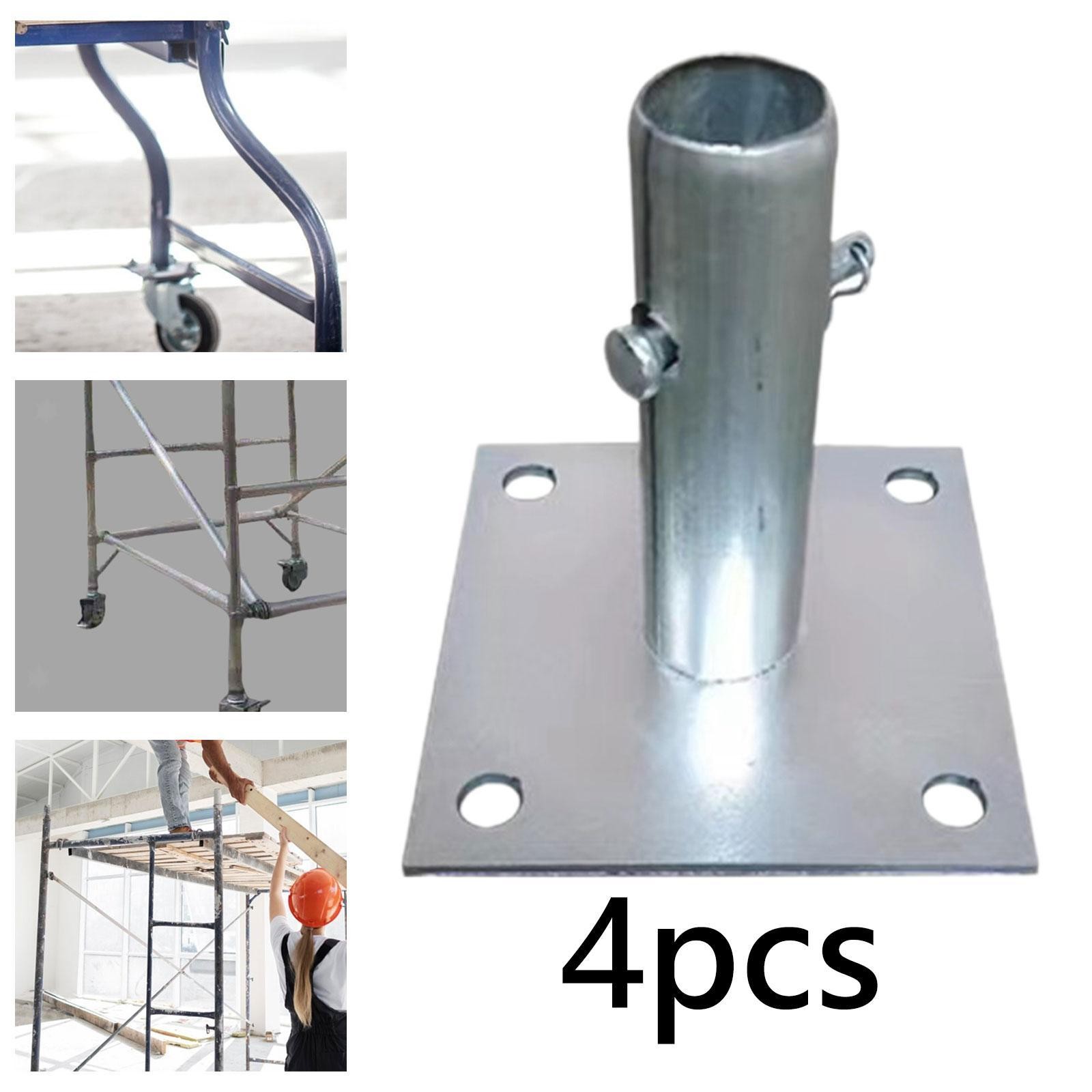 4Pcs Scaffold Base Plates 4.7×4.7inch Spare Parts Steel