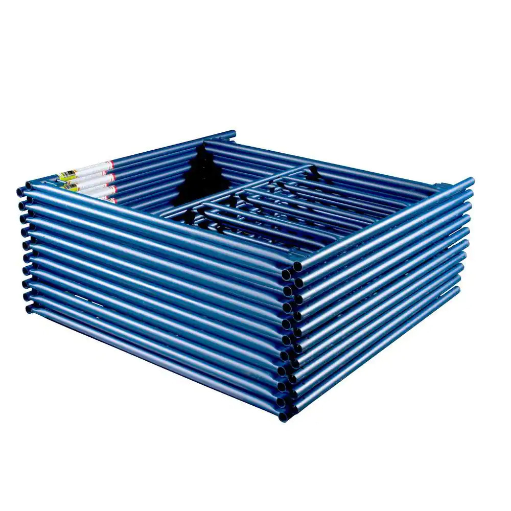 1-Story Scaffolding Set 7x5x5 Ft Stackable Steel Mason Bricklayer w/ Cross Brace