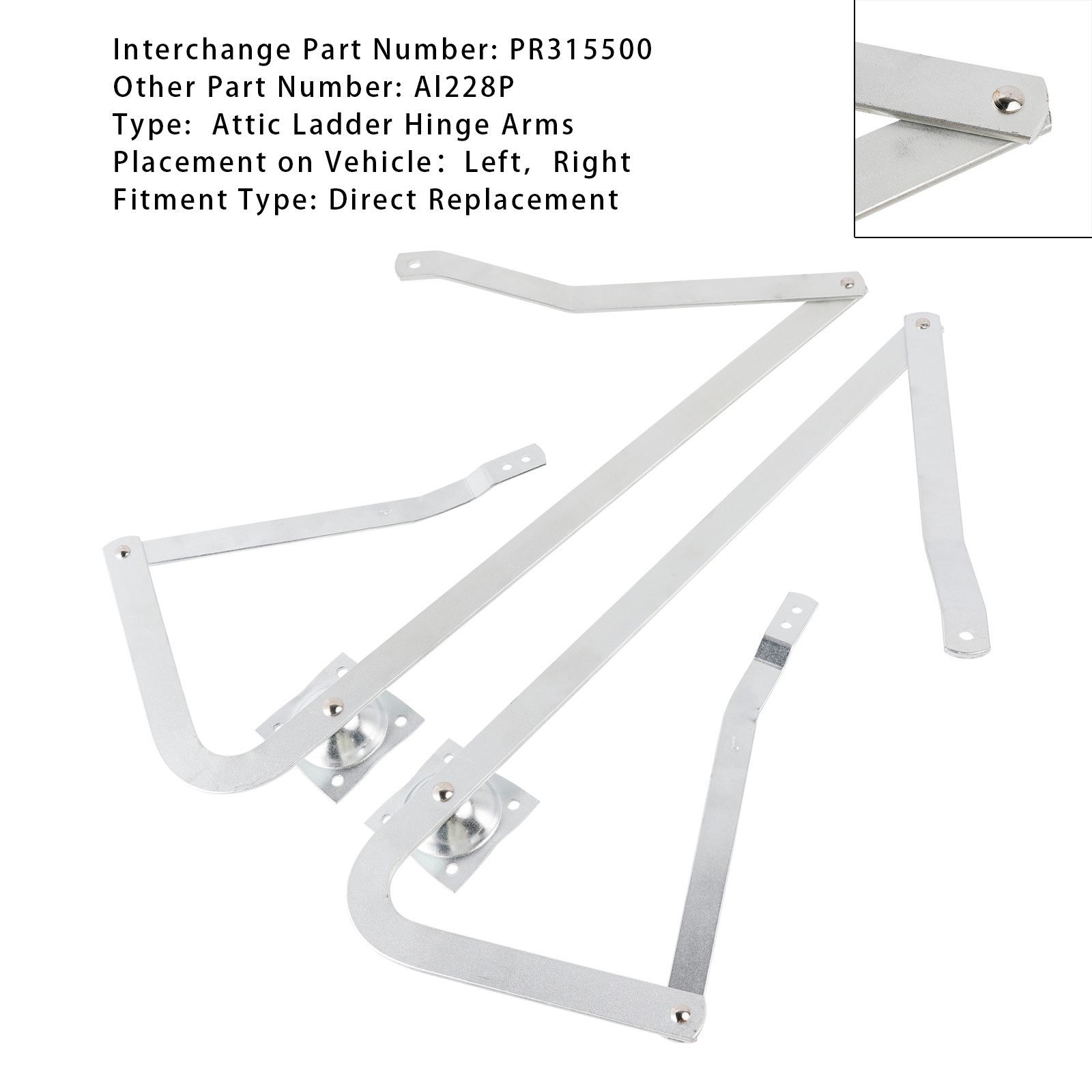 PR315500-LH +PR315500-RH Attic Ladder Hinge Arm Left+Right Fit Louisville Ladder