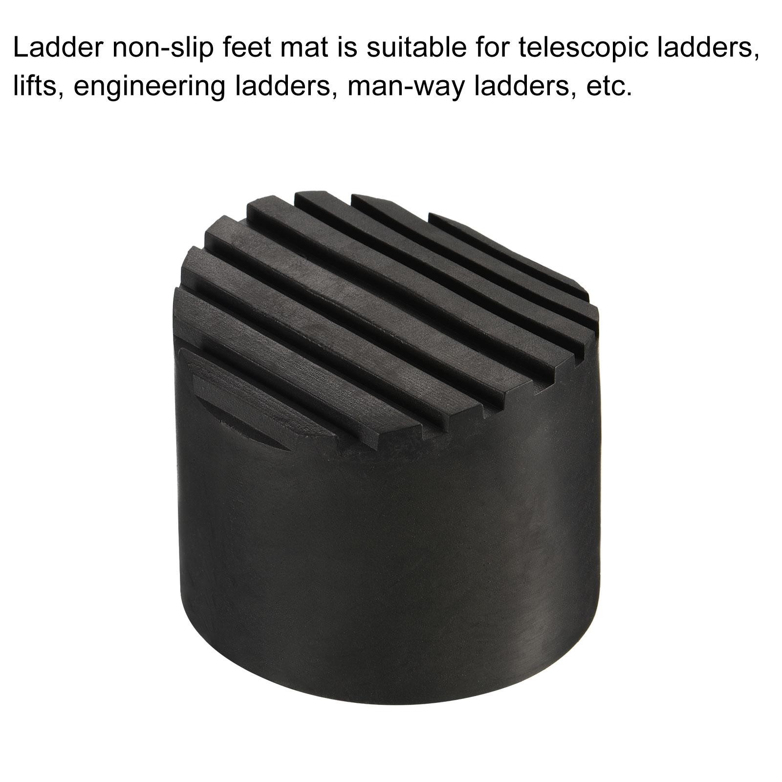4Pcs 64mm ID Rubber Telescopic Ladder Non-Slip Feet Mat Pad Cover Cushion Black