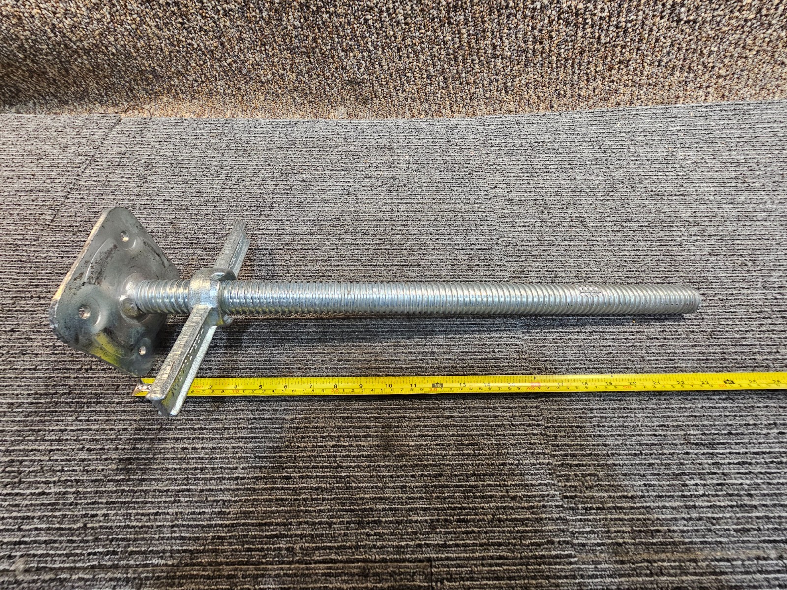 Metaltech M-MBSJP24 Adjustable Leveling Jack with Plate, Steel, Galvanized