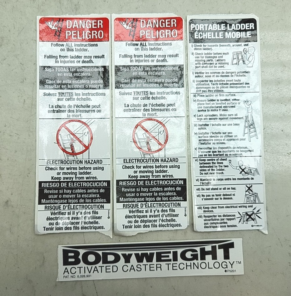 2 Pack Louisville Ladder Label Kit PK-AP5000 Lot of 2 Kits