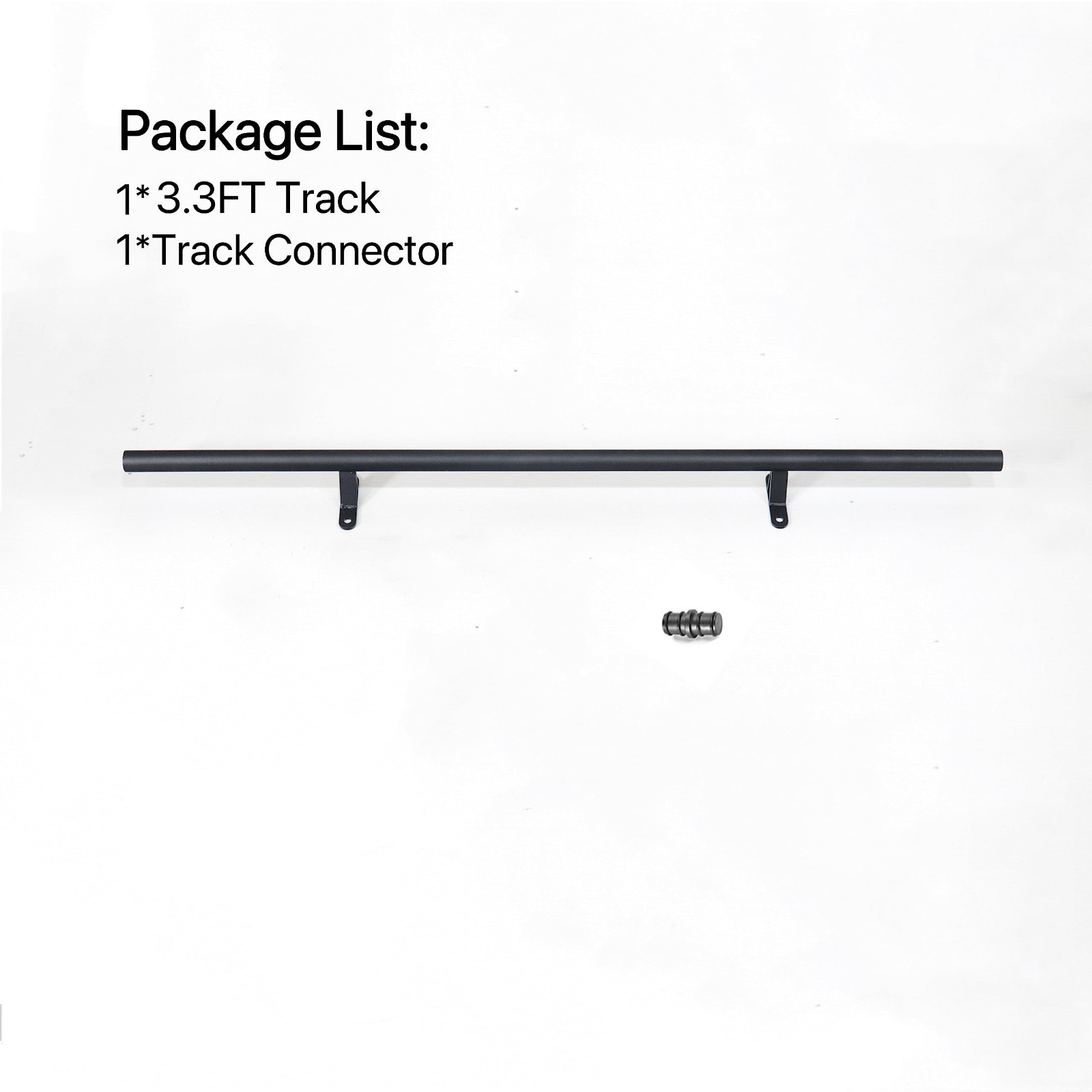 39” Round Track Rail for Rolling Ladder Hardware Kit – Black, Narrow Gauge, Eas
