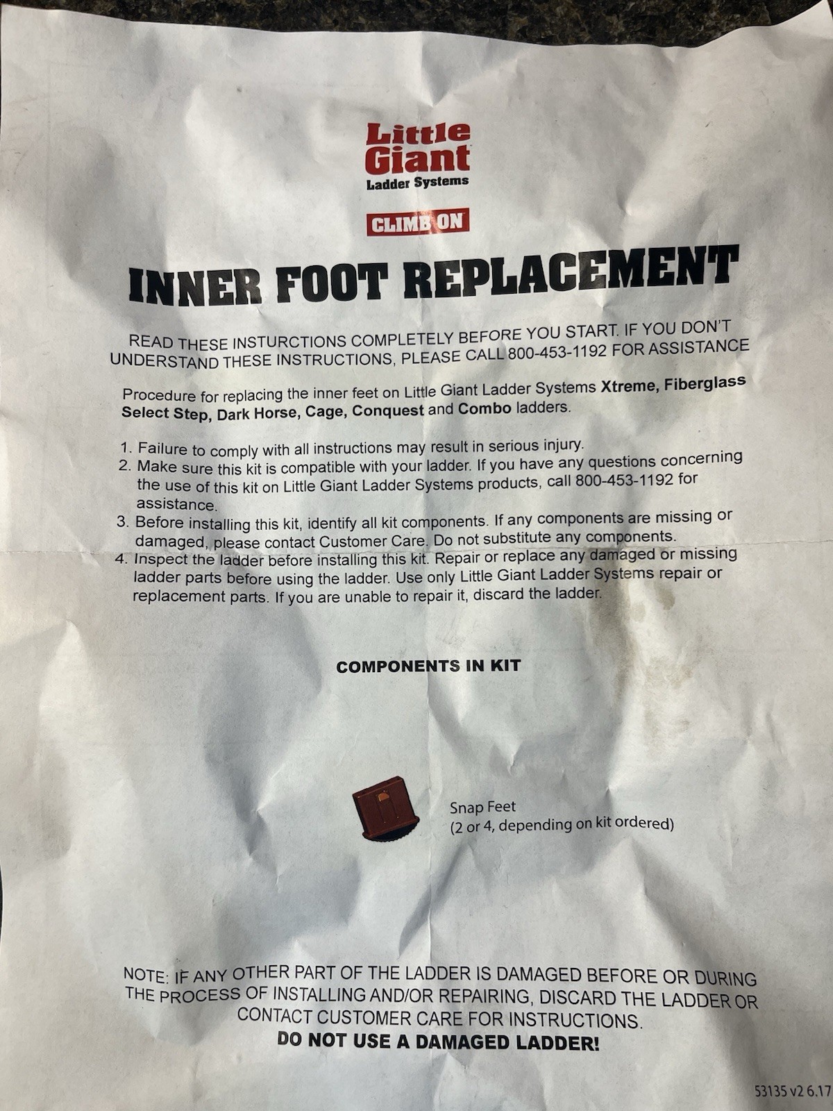 Set Of Little Giant Snap Feet, Revolution Model 26 Ladder Foot 31288 /53881 x4