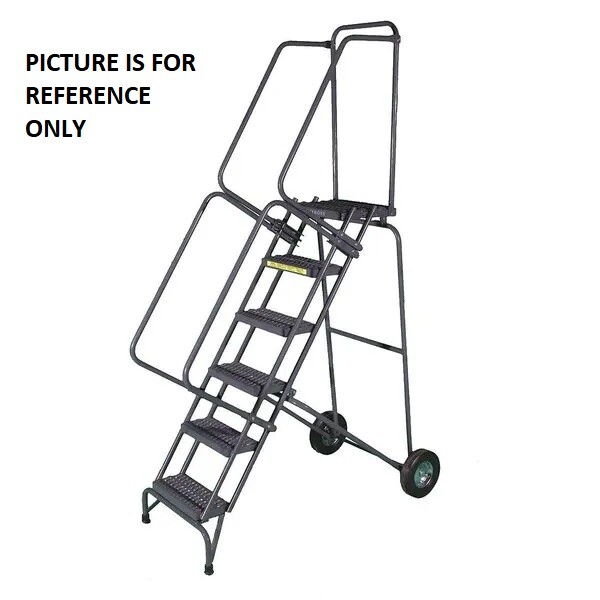 NEW! Ballymore 153 in H Steel Folding Rolling Ladder, 12 Step, 350 lb Load Cap!!