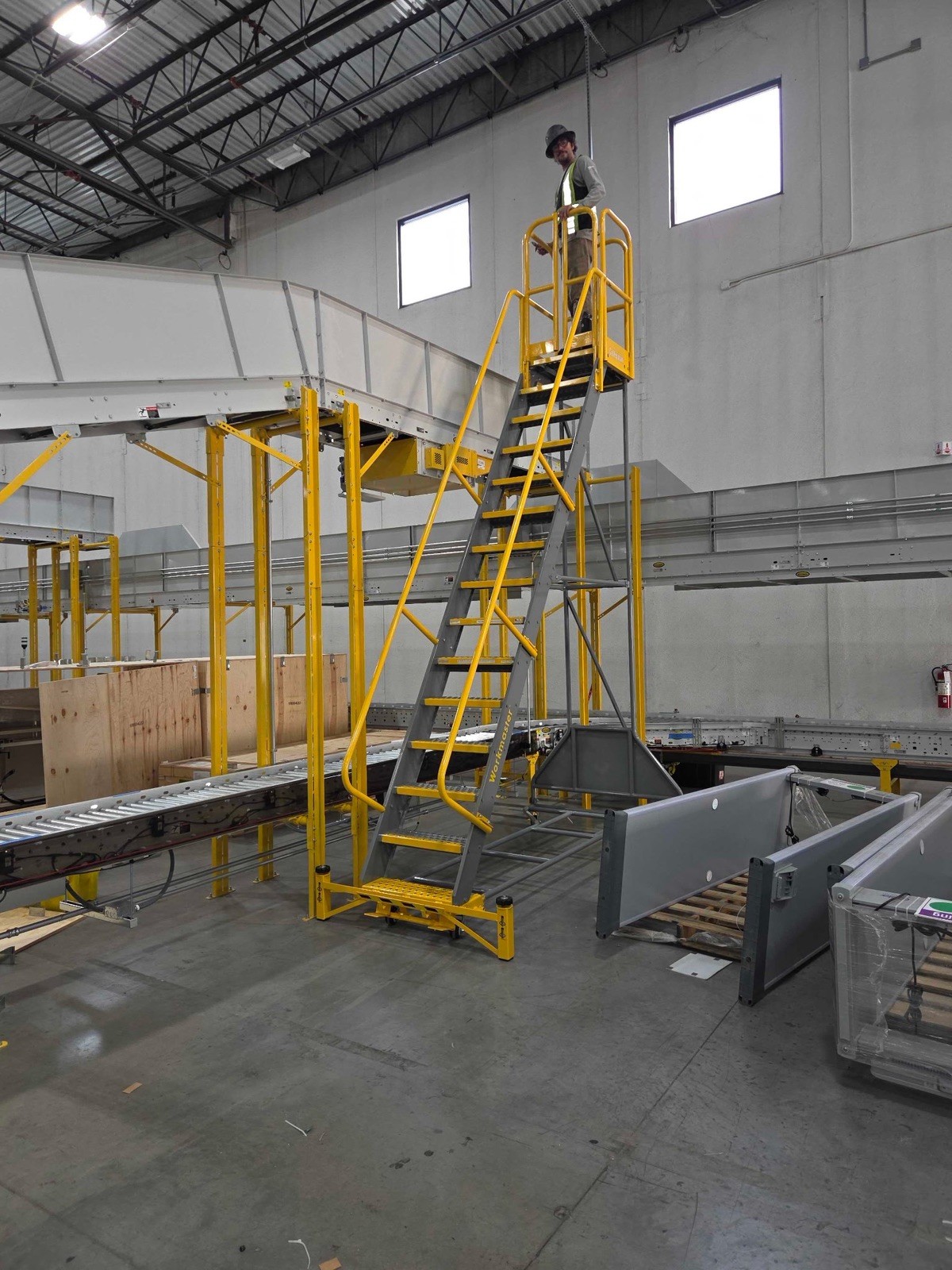 COTTERMAN Rolling Ladder: 10 ft Platform Ht, Foot-Activated Step Lock, Steel