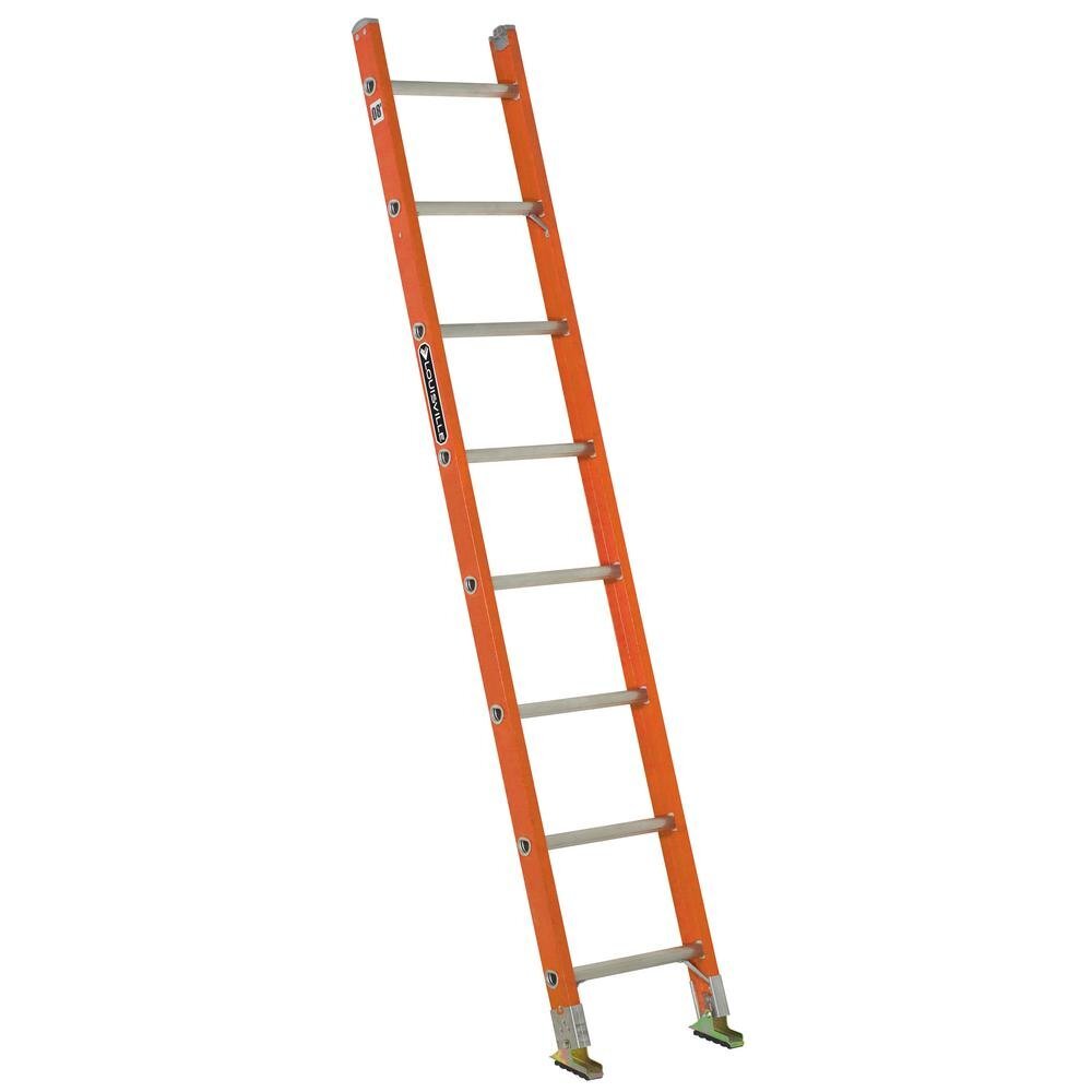 Louisville, FE3108, 8′ Fiberglass 300 Lb. Straight Ladder, Type Ia