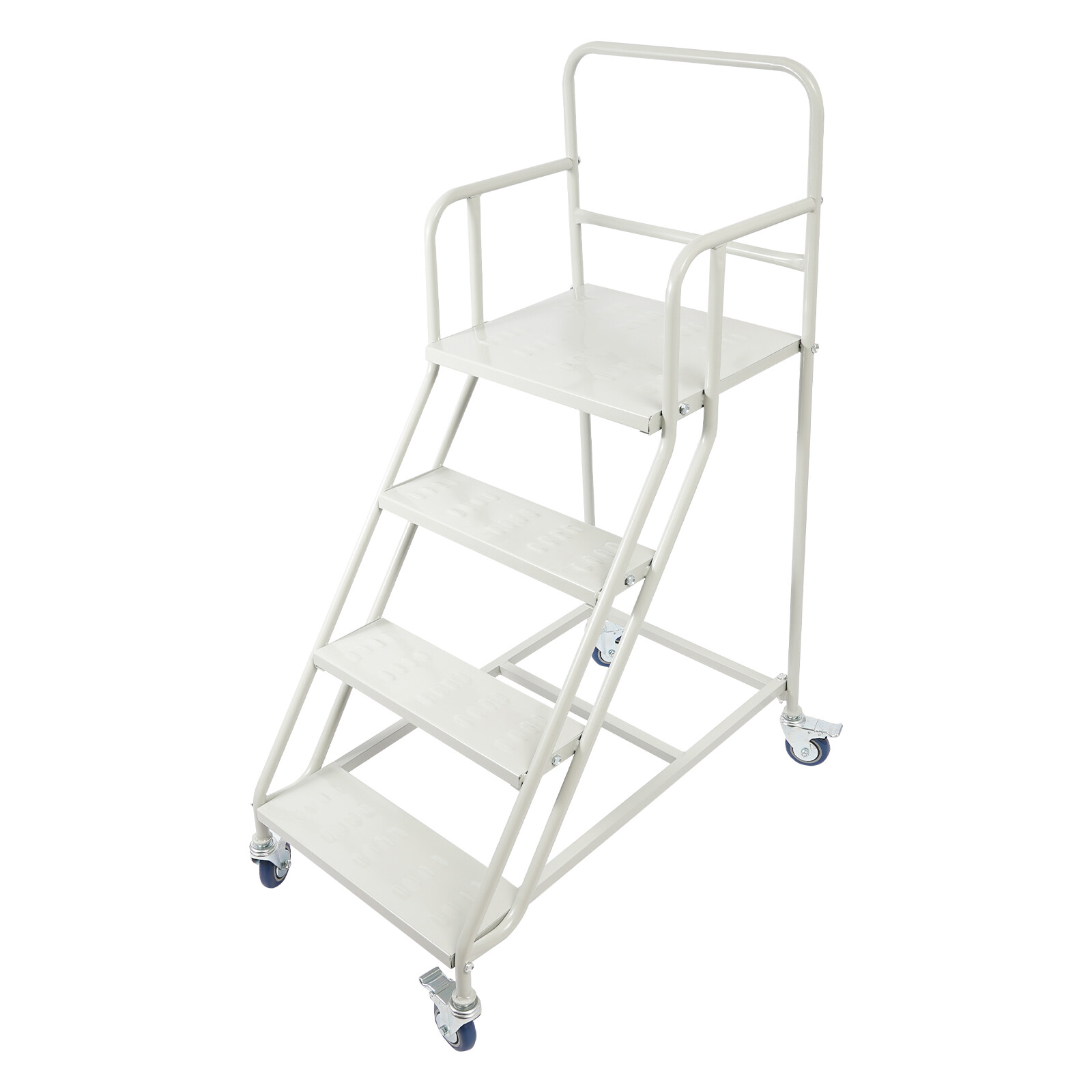 4 Steps Rolling Stair 40″ Industrial Warehouse Ladder Floor Standing Stair 400kg
