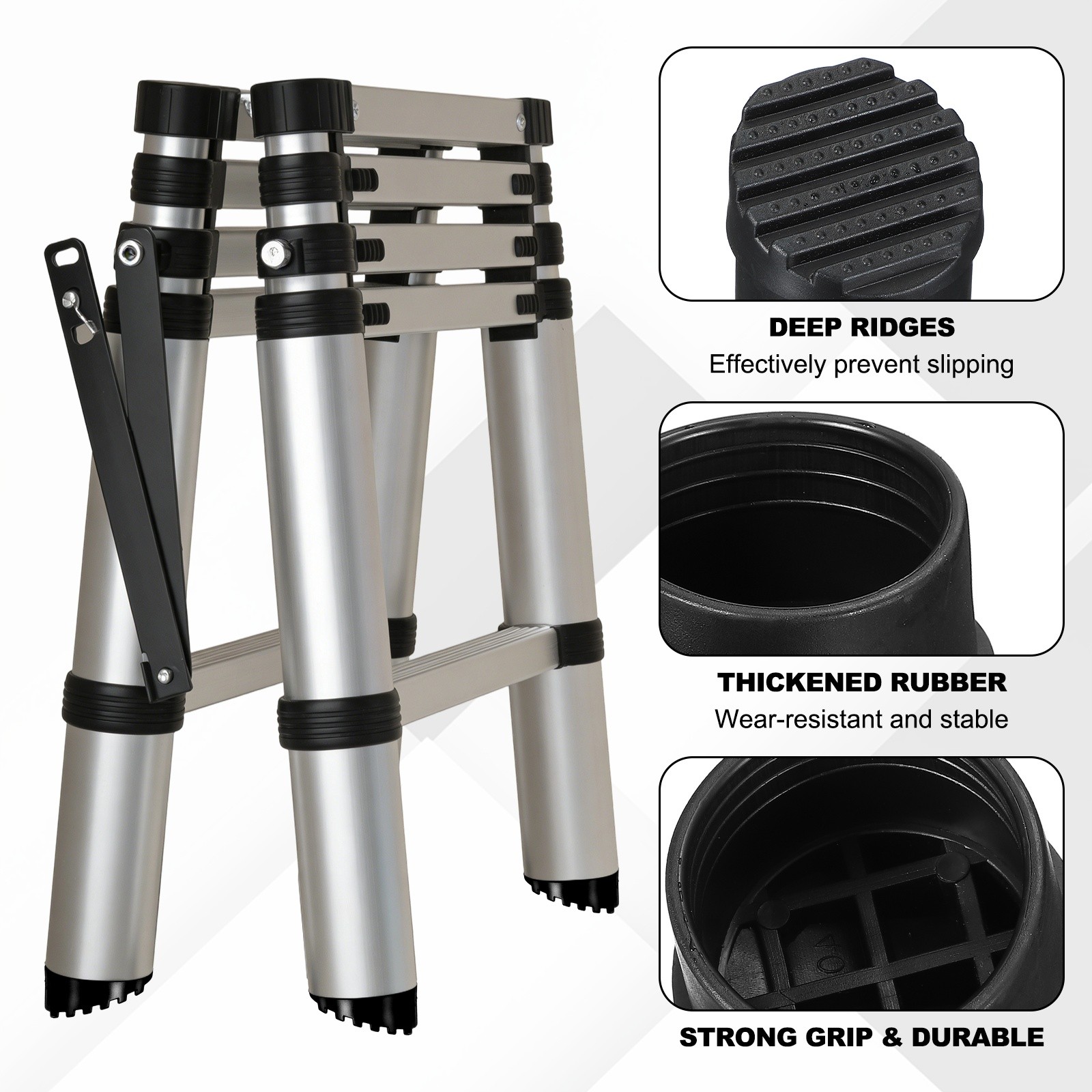 Ladder Non Slip Feet Mat (40mm ID) (2Pcs) Rubber Round Step Ladder Foot, Black