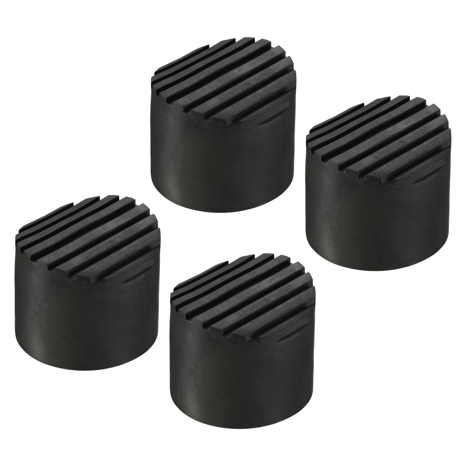 4Pcs 64mm ID Rubber Telescopic Ladder Non-Slip Feet Mat Pad Cover Cushion Black