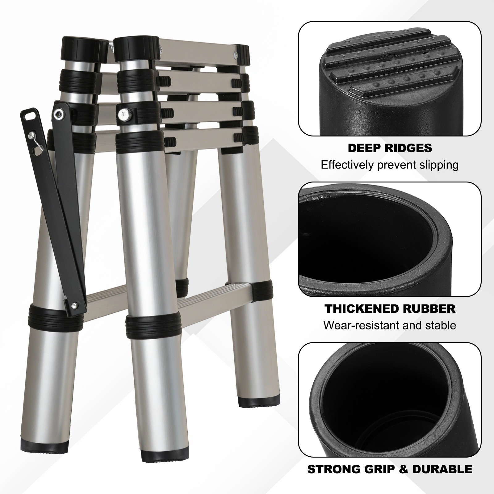 Ladder Non Slip Feet Mat (52.5mm ID) (2Pcs), Rubber Round Step Ladder Foot