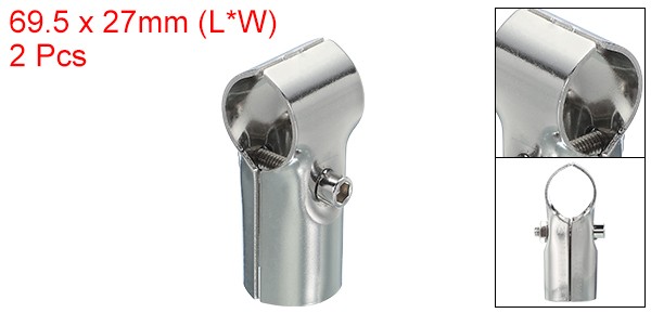1″ 2 Way T Pipe Clamp Connector, 2 Pcs Chain Fence Clamps, Silver