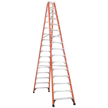 Louisville Fm1416hd 16 Ft Fiberglass Twin Stepladder, 375 Lb Capacity