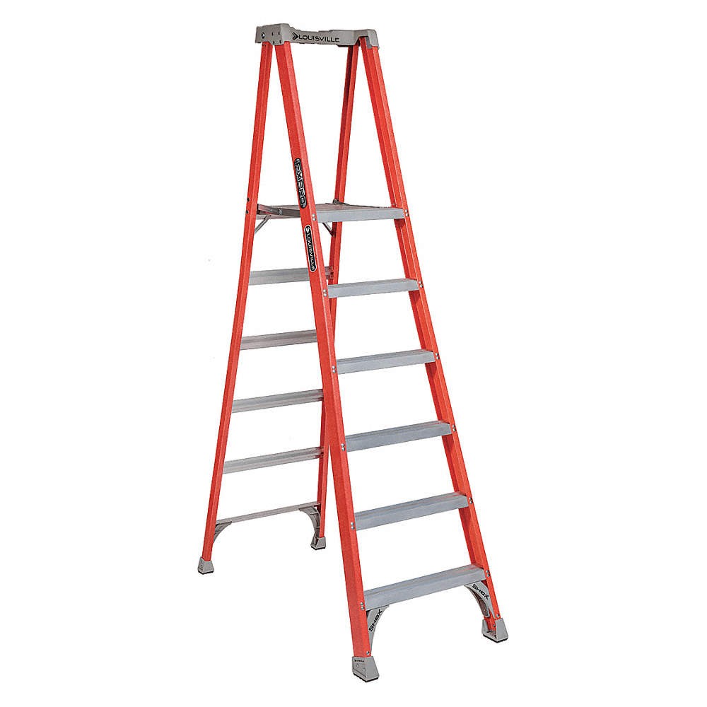 LOUISVILLE FXP1706 Platform Stepladder,5 ft. 8″,FGL,300 lb. 32TM12