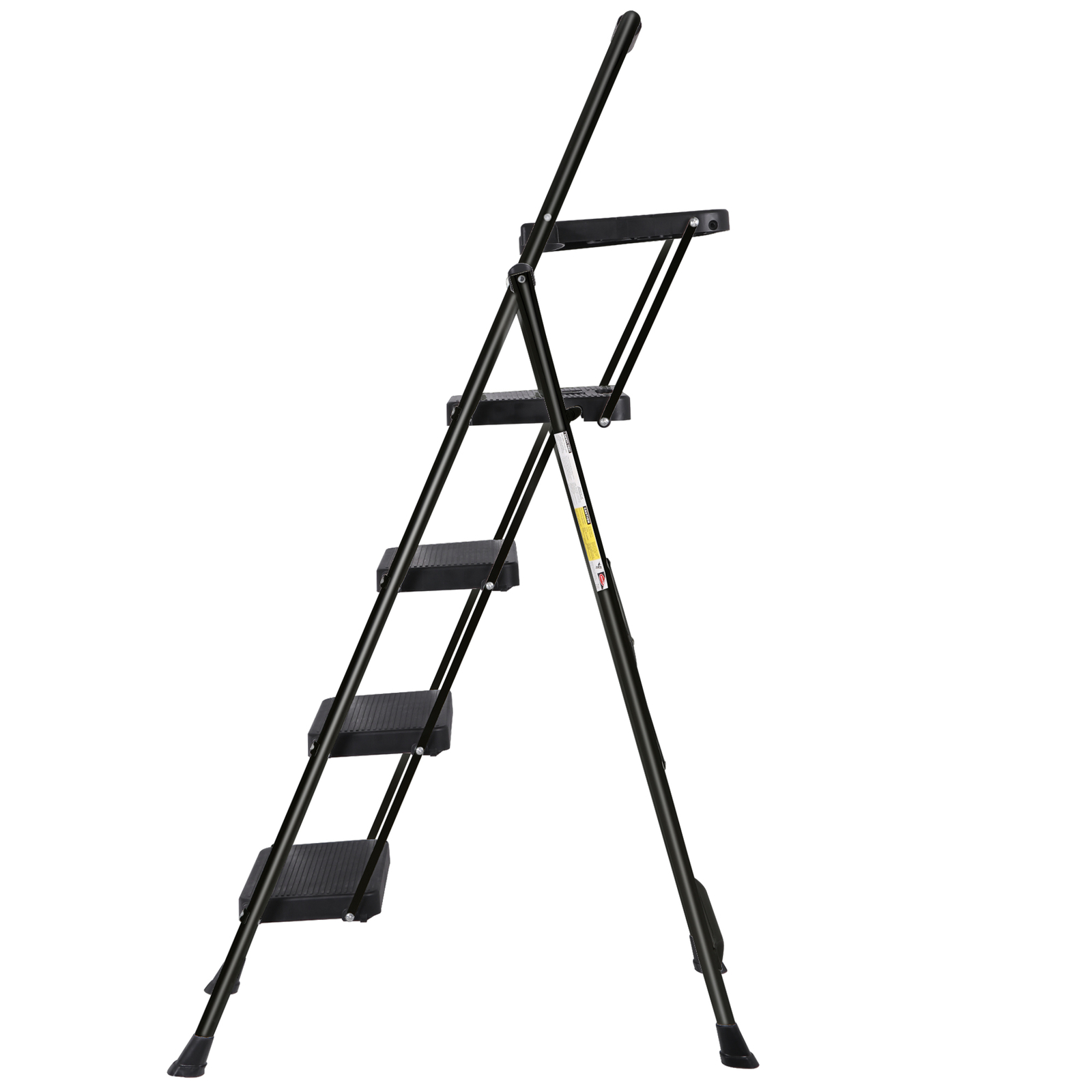 Folding Step Ladders for Kitchen/Closet Ladder 4 Step for Adults Non-Slip Black