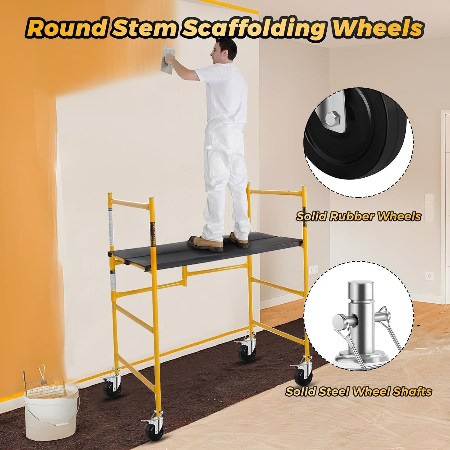 5 inches Scaffolding Wheels Baker Scaffold 1 Inch Set of 4 Swivel Caster Wheels