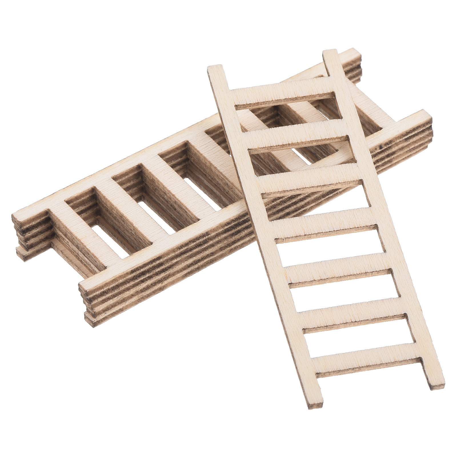 2.4″ Miniature Wood Stairs 6 Pack Mini Wood Home Doll Straight T Stairs