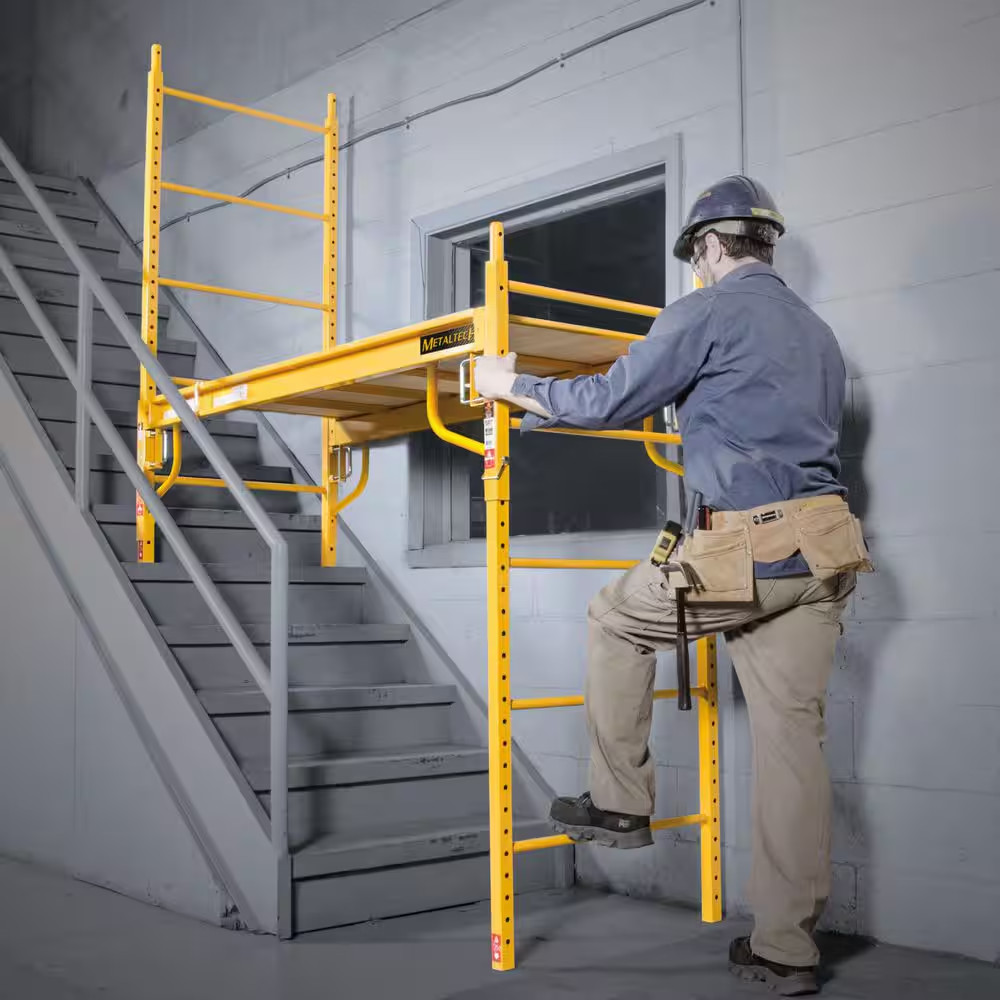 Jobsite 6 Ft. W X 6.25 Ft. H X 2.5 Ft. D Baker Style Rolling Scaffold Platform w