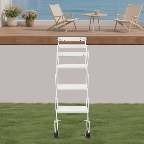 4-Step Folding Ladder Telescoping Ladders Retractable Folding Stair Wall Mounted