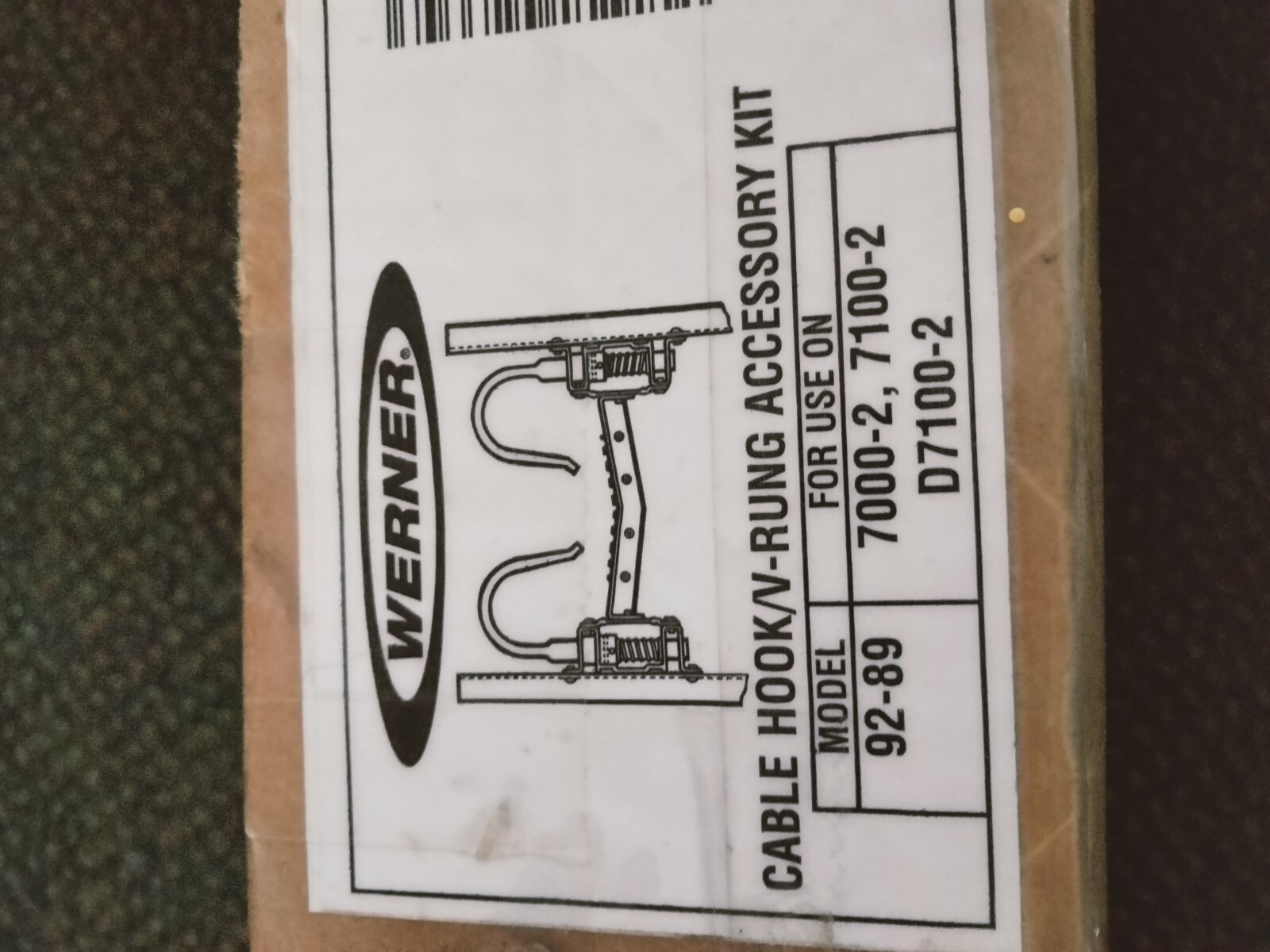 Werner 92-89 Cable Hook and V-rung Assembly – Silver